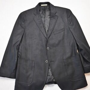 S Cohen 42S Black Faux Leather McBeth Mens Blazer Suit Jacket Sport Coat